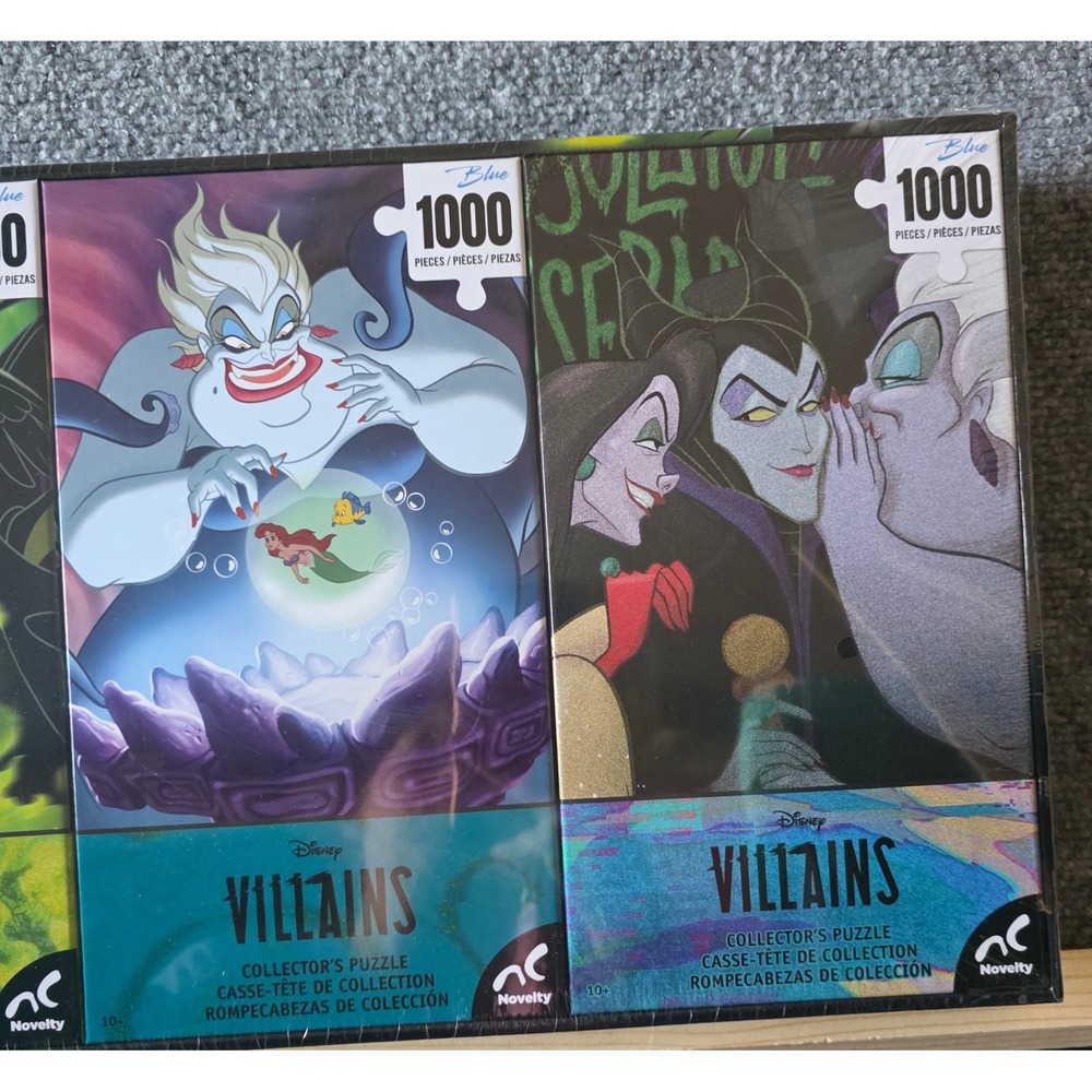 Disney Villains Jigsaw Puzzle Set 4x1000pc Maleficent Ursula Sealed Gothic Gift - Picture 4 of 9